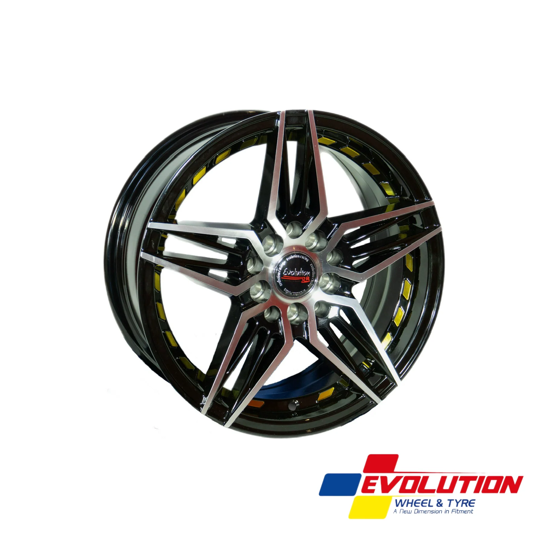 15" Evolution Racing Rosario 8/100/114 6.5J ET35 CB73.1 BKMF+RU Wheels