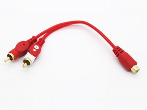 Cyberdyne RCA Red 2male to 1female Splitter - Car Audio
