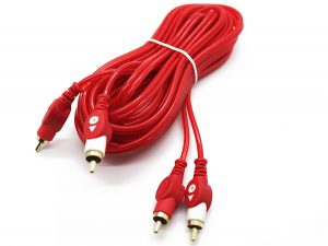 Cyberdyne Red RCA 5m 2 into 2 RCA Cabling - Car Audio