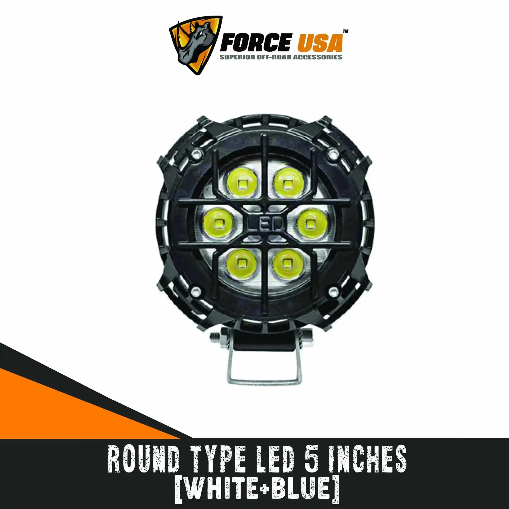 Force USA Round Camping Light White + Blue