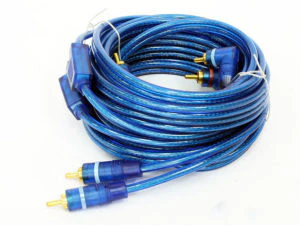 Ice Power 2 into 4 Blue Double Shield RCA Cabling - Car Audio