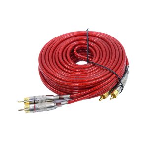 Ice Power IPW-22CR5 2-into-2 Red Double Plated RCA Cable (5metre) - Car Audio