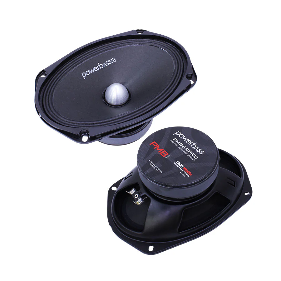 Powerbass PMB69PRO 1200w 6x9" Mid-Range Speaker with Bullet - Car Audio