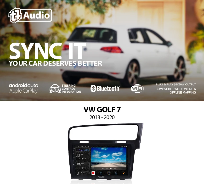 TT Audio 10" replacement radio for VW GOLF 7 2013 - 2020 (4G ULTRA) - Car Audio