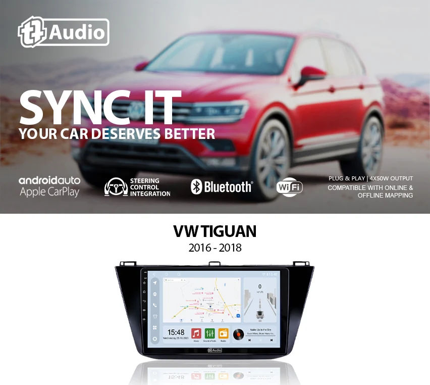TT Audio 10" replacement radio for VW Tiguan 2016 - 2018 (CLASS D) - Car Audio