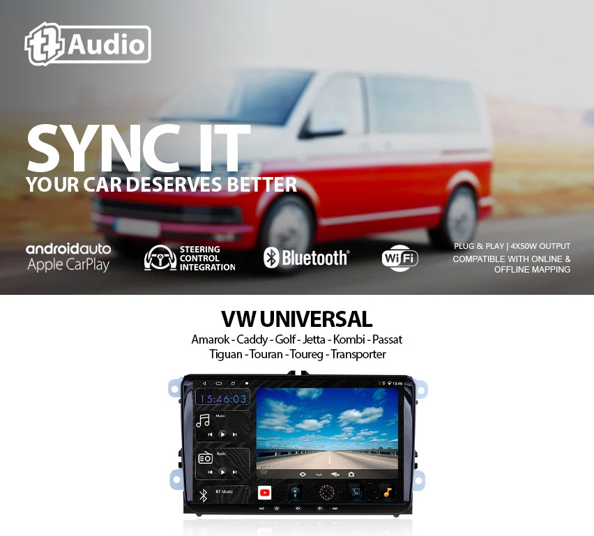 TT Audio 9" replacement radio for VW Amarok | Caddy | Golf | Jetta | Kombi | Passat | Tiguan | Touran | Toureg | Transporter (4G ULTRA) - Car Audio