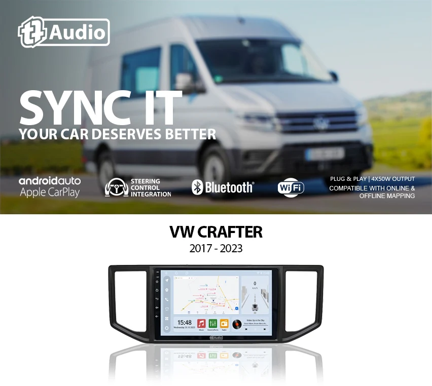 TT Audio 9" replacement radio for VW CRAFTER 2017 - 2024 (CLASS D) - Car Audio