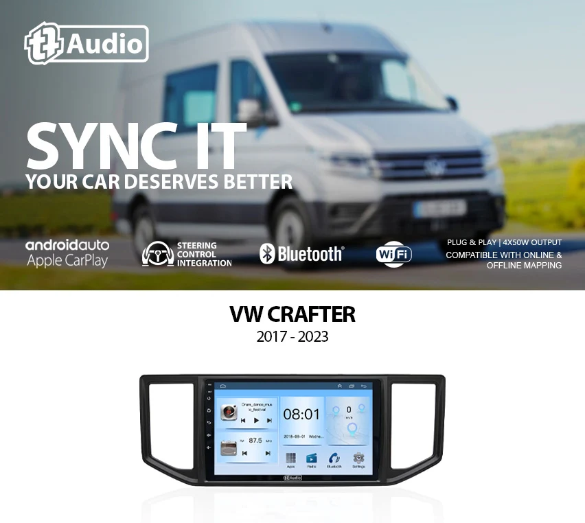 TT Audio 9" replacement radio for VW CRAFTER 2017 - 2024 (ECO) - Car Audio