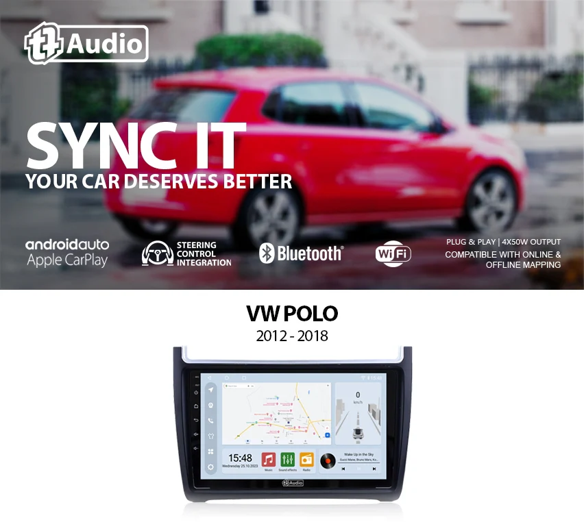 TT Audio 9" replacement radio for VW Polo 2012 - 2018 (CLASS D) - Car Audio
