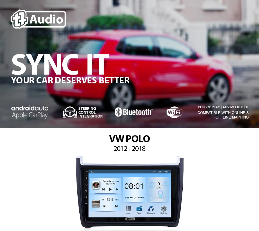 TT Audio 9" replacement radio for VW Polo 2012 - 2018 (ECO) - Car Audio