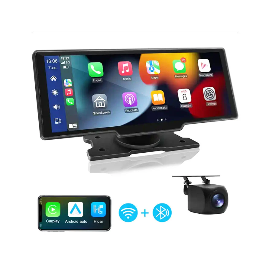 Universal Dash Mount Capacitive 10.6" Media Screen with Reverse Camera - Car Audio