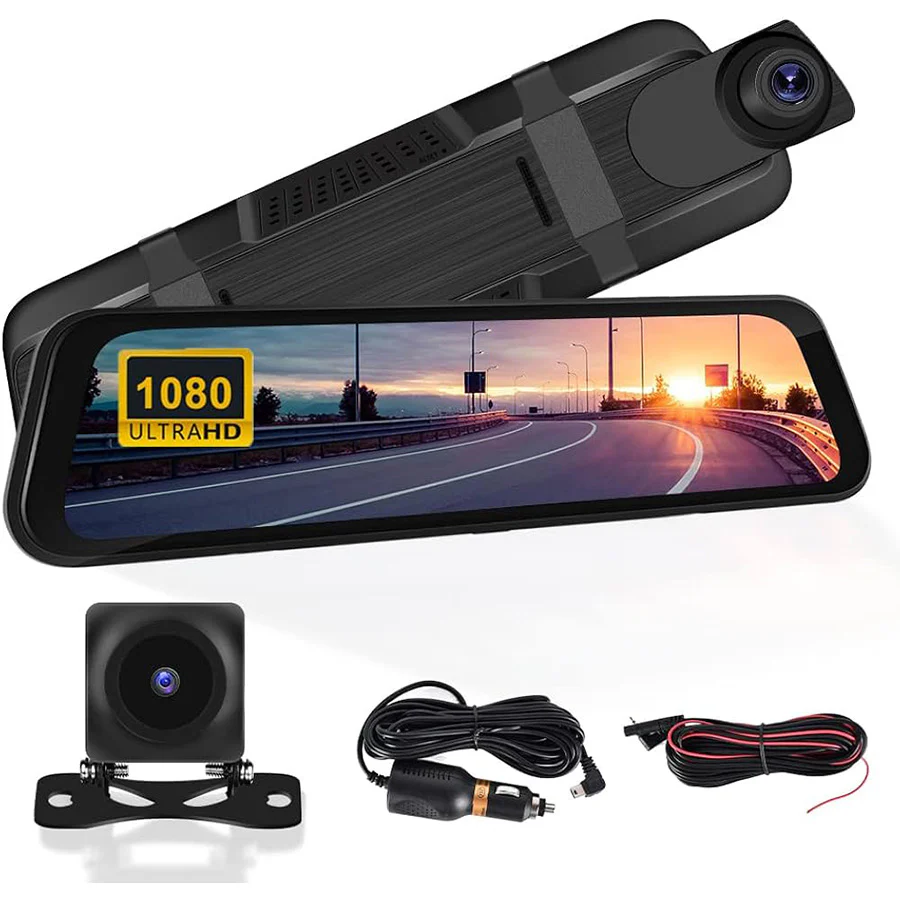 Vehicle BlackBox DVR Rear View Mirror with HD 1080p Camera - Car Audio